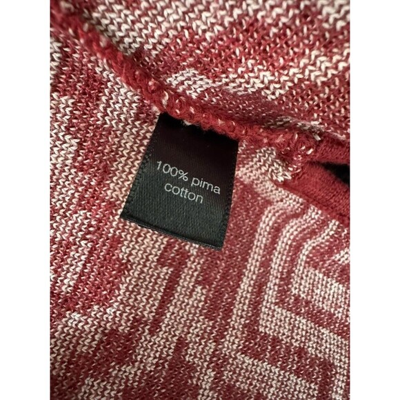 Peruvian Connection Red Aztec Open Cardigan Sweater Pima Cotton Peru Size M - Picture 5 of 6